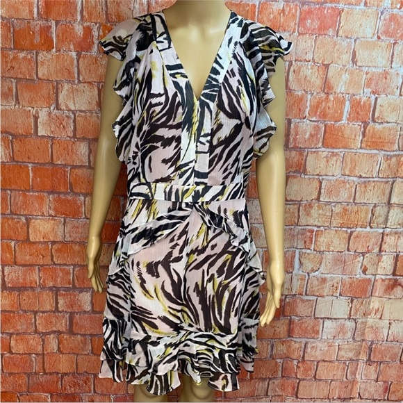 Bar III Zebra Print‎ Chiffon Dress - Picture 2 of 14